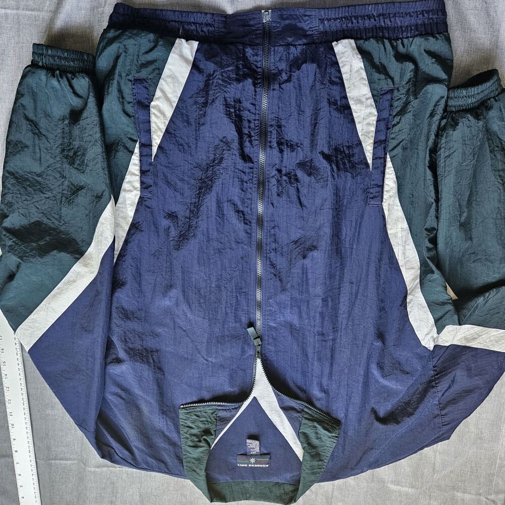 Vintage Members Only Windbreaker Jacket Mens 2XLT Blue Green Colorblock Full Zip